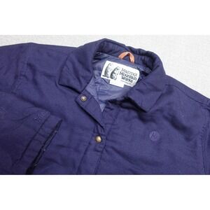 Marmot Jacket Mens Large Blue Quilted Insulated Snap Front Coat Insulated Warm